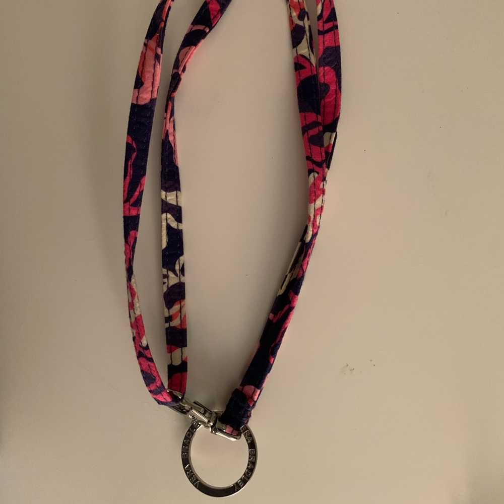 Vera Bradley pink and blue lanyard